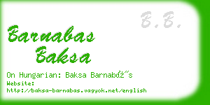 barnabas baksa business card